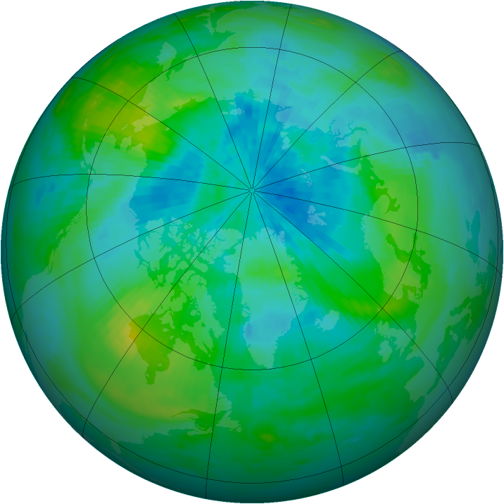 Arctic ozone map for 07 September 1986